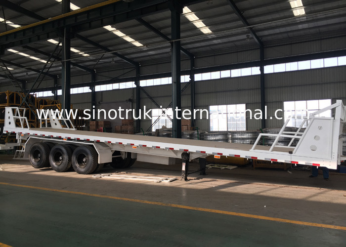 Achsen-Behälter-halb LKW-Flachbettauflieger Mangan-Stahl-3, der schwere Waren transportiert
