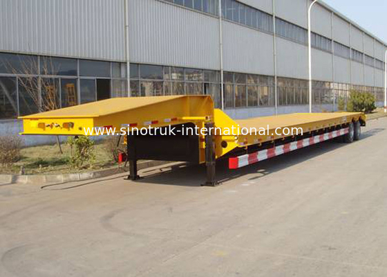Hoher Leistungsfähigkeits-halb niedriger Flachbettauflieger-LKW 12000*3000*6mm 2 Achsen 50 Tonnen