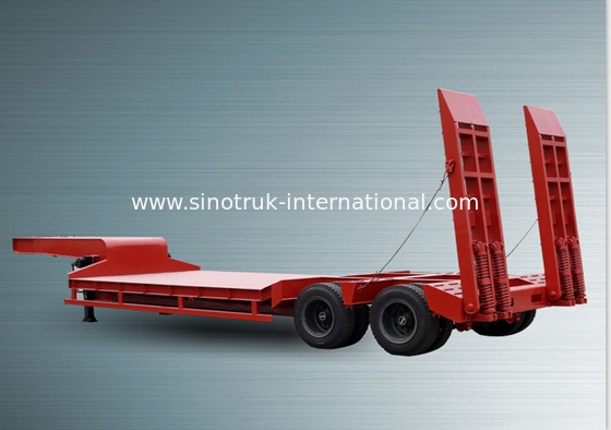 Hoher Leistungsfähigkeits-halb niedriger Flachbettauflieger-LKW 12000*3000*6mm 2 Achsen 50 Tonnen