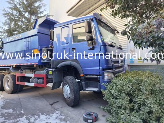 Vollantrieb Niedriger Kraftstoffverbrauch 380 PS Blau HOWO Tipper Truck RHD 6×6 10 Räder