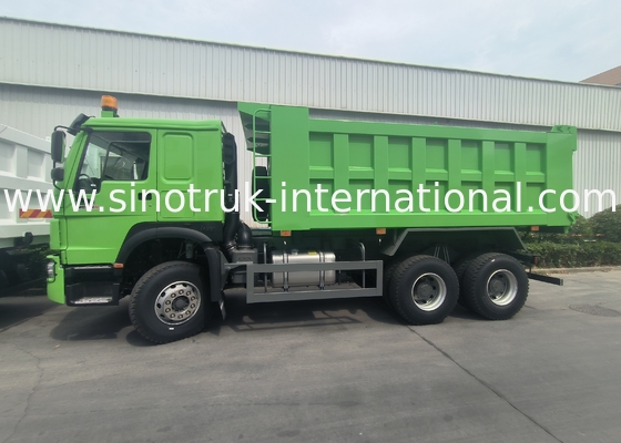 Sinotruk Howo Tipper Dump Truck Weichai 400 PS 6 × 4 Lhd Grüner Mittelheber