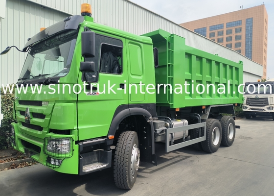Sinotruk Howo Tipper Dump Truck Weichai 400 PS 6 × 4 Lhd Grüner Mittelheber