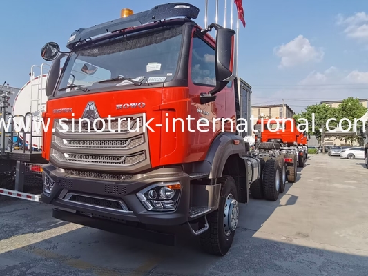 Sinotruk New Howo Tipper Dump Truck Chassis Weichai Motor 6 × 4 LHD Orange Farbe
