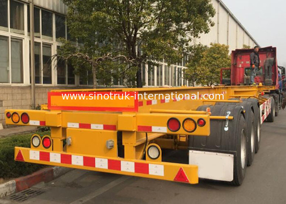 Achsen-Selbstladen-Containerfahrzeug-Anhänger des Gelb-40ft LKW angebrachter des Kran-3