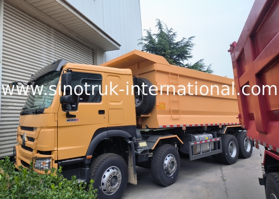 Sinotruk Howo Kipper Dump Truck 8 × 4 Lhd 12 Räder U-Form Tipper Körper Euro 2