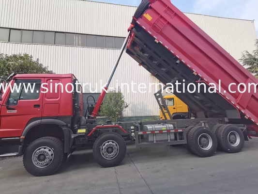 HOWO 12 Räder Sinotruk 8X4 Dump Truck 400 PS für den Bergbau LHD U-Typ Container