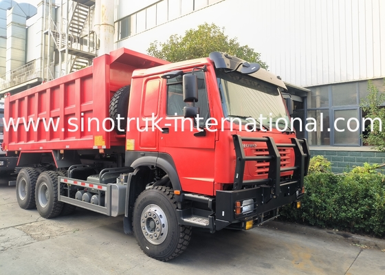 Sinotruk Howo Tipper Dump Truck 6 × 4 Lhd 10 Räder Geistergesicht Stoßfänger Bergbauleger