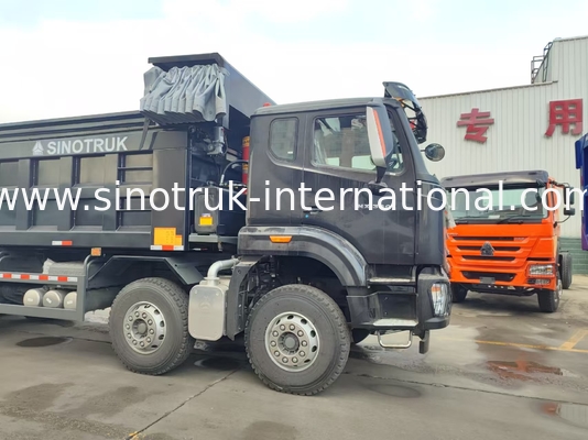 HOWO NX 380HP RHD Schwarzer Kipper-Dump Truck mit Tarpaulin-Klappe
