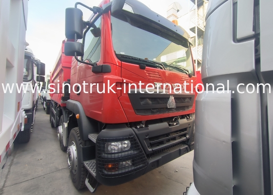 Sinotruk Howo Tipper Dump Truck Tx 400 PS Euro 2 8 × 4 Lhd U-Form Frachtbox Rot