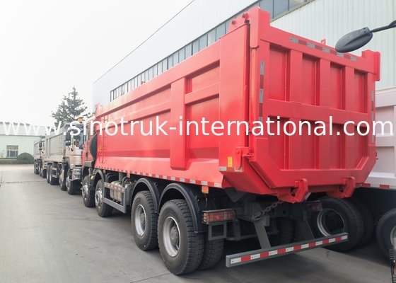 Sinotruk Howo Tipper Dump Truck Tx 400 PS Euro 2 8 × 4 Lhd U-Form Frachtbox Rot