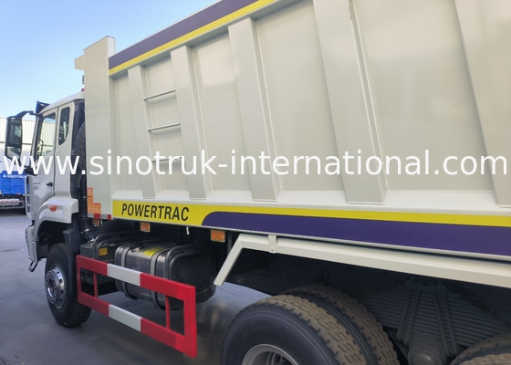 Sinotruk Howo / Hohan 6×4 Tipper Dump Truck 10 Räder Rechteckiger Ladekörper 20CBM Weiße Farbe