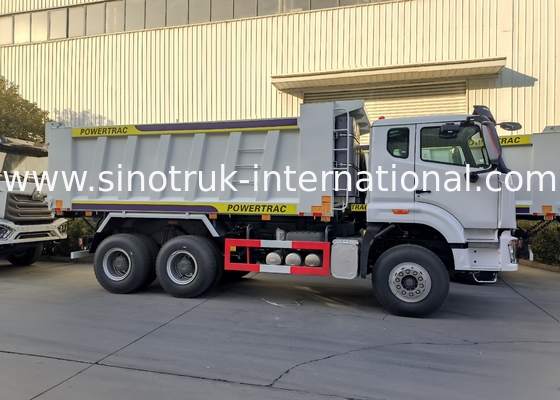 Sinotruk Howo / Hohan 6×4 Tipper Dump Truck 10 Räder Rechteckiger Ladekörper 20CBM Weiße Farbe