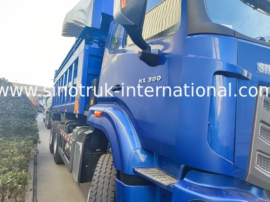 Kraftvoller, vielseitiger HOWO 6x4 380 PS blauer Dump Truck mit 20CBM Quadratkargobox und wasserdichtem Tarp Flip Cove