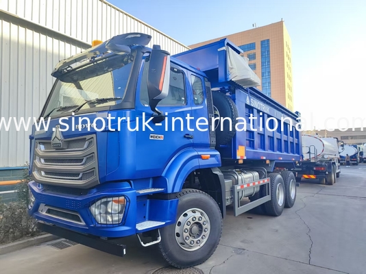 Kraftvoller, vielseitiger HOWO 6x4 380 PS blauer Dump Truck mit 20CBM Quadratkargobox und wasserdichtem Tarp Flip Cove
