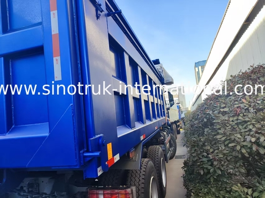 Kraftvoller, vielseitiger HOWO 6x4 380 PS blauer Dump Truck mit 20CBM Quadratkargobox und wasserdichtem Tarp Flip Cove