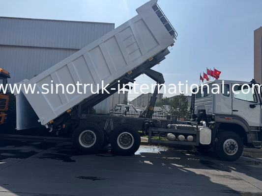 SINOTRUK HOHAN Howo Kipper Muldenkipper Mittelhub Weichai Motor 6 × 4 LHD Rechteckige Ladefläche Weiß 19-20 CBM
