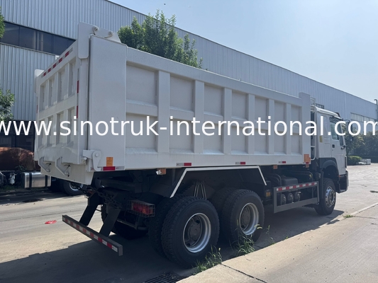 SINOTRUK Motor 371PS 6 × 4 LHD HOWO Dump Truck Weiß 19-20CBM Mittelheben