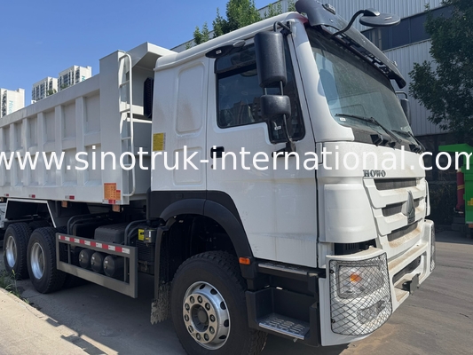 SINOTRUK Motor 371PS 6 × 4 LHD HOWO Dump Truck Weiß 19-20CBM Mittelheben
