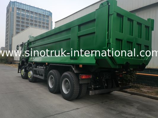 SINOTRUK HOWO 400PS 8X4 Tipper Dump Truck Bauwerk Altes Frontgesicht Geistergesicht Kabine Militärische Stoßstange U-Typ Container