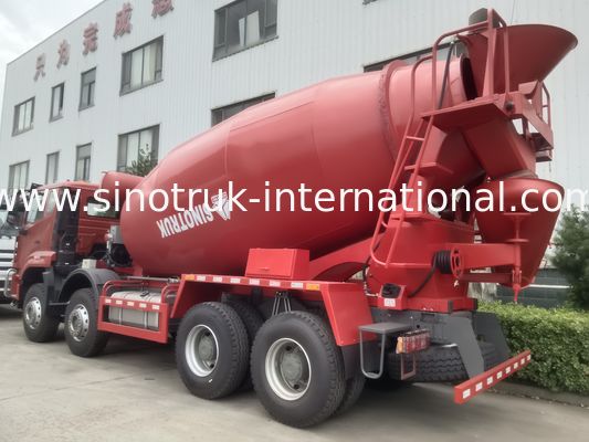 Red HOWO 8*4 Concrete Mixer: 371 Horsepower & Super-Large Loading Capacity