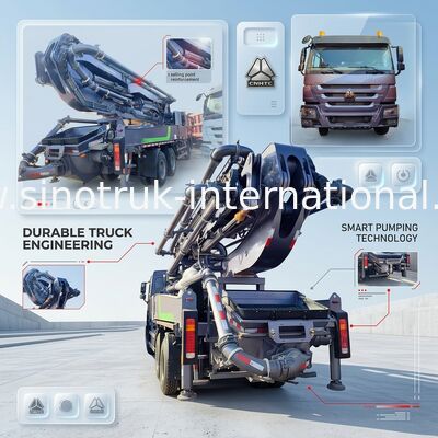 Hochhausmeisterschaft HOWO 380HP Smart Pump Trucks 52m Boom 6x4 Traktion für unvergleichliches vertikales Gießen