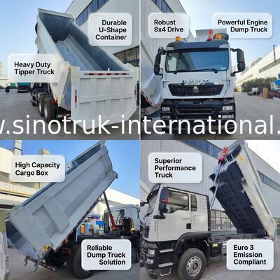 HOWO TX 6*4 Weißer Muldenkipper mit 390 PS MAN Motor & 20 CBM Laderaum für überlegene Leistung