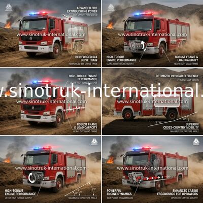 Wasser-Behälter-Feuer-Kampffahrzeuge 8-12 CBM 290 HP-Notrettungsfahrzeuge
