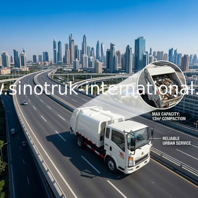 LHD 4X2 SINOTRUK HOWO drückte Verdichtungsgerät-Müllwagen 5 - 6m3 zusammen