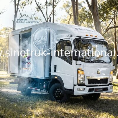 Weißes SINOTRUK HOWO 10 Ton Refrigerated Truck 140HP LHD