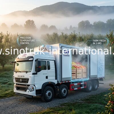 Lärmarmer Gemüse-Transport gekühlter Kasten-LKW des Kühlfahrzeug-SINOTRUK