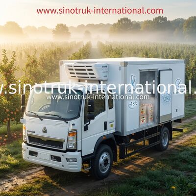 Niedriger Energieverbrauch HOWO 4×2 5-10 Ton Small Refrigerated Box Truck