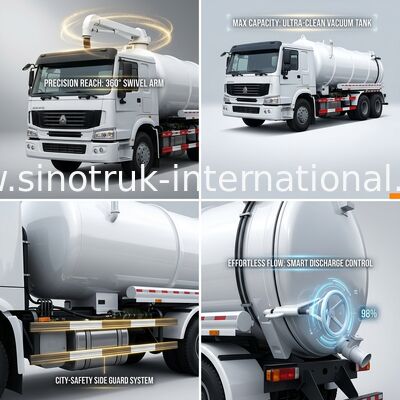 Niedriger Kraftstoffverbrauch-Abwasserkanal-Reinigungsanlage-Vakuumpumpe-LKW 6X4 Euro2 336HP