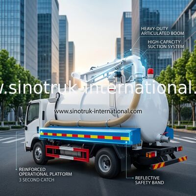 Abwasser-Saug-LKW SINOTRUK HOWO für Hygiene-Unternehmen 5-6CBM LHD 4X2 Euro2