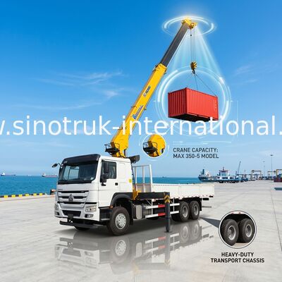 HOWO Lkw-montierte Krane Ausrüstung 12 Tonnen XCMG für das Heben 6X4 LHD 400PS