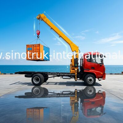 LKW LHD 4X2 brachte Tonne SINOTRUK ZZ1127G4215C1 des Boom-Kran-3,2 an