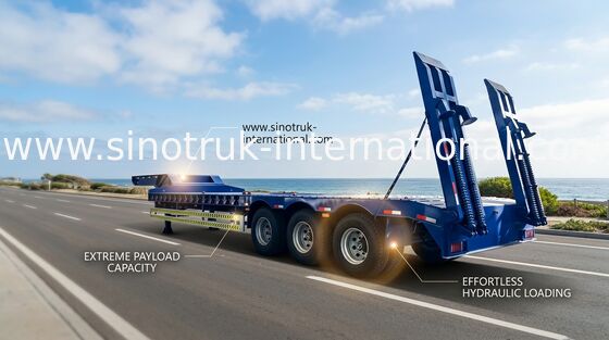 Hydraulische des Flachbett-Achsen halb Anhänger-LKW-4 50-80 Tonnen Belastbarkeits-