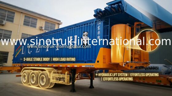 Populärer ISO Anhänger-LKW halb, Tri Achsen-halb Anhänger 12000×2500×3880mm