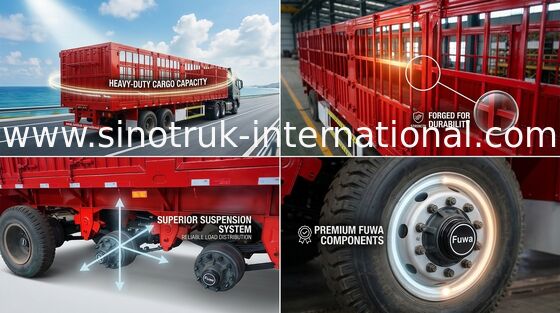SINOTRUK-Flachbett-halb Anhänger-LKW für Container-Bulkladung