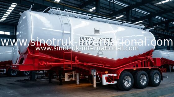 Kohlenstoffstahl-halb LKW-Anhänger-/Pulver-Material-halb Flachbettauflieger