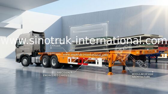 Kohlenstoff-Manganstahlflachbett-halb LKW-halb Anhänger-LKW 12600*3000mm