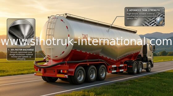 Tankwagen des Öl-50-60CBM, Achse 3 48500 Liter-Hochleistungs-LKW-Teile