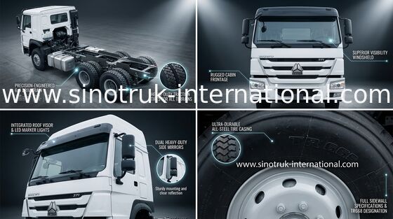 SINOTRUK HOWO Kabine des Fracht-LKW-Euro-2 LHD 6X4 336HP HW76 für Transport