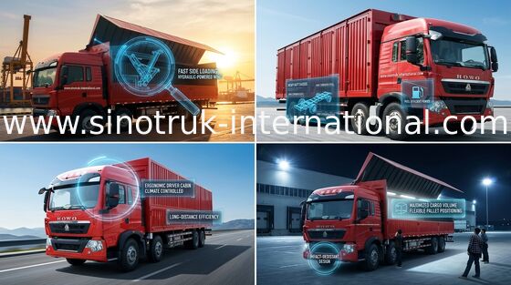 SINOTRUK HOWO T5G Wing Van Cargo Truck 8X4 12 dreht LHD-MANN Maschine Euro4 336HP