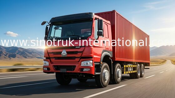 Kasten-LKW 8X4 LHD der Euro-2 roter Handelsfracht-336HP 30-60 Tonnen