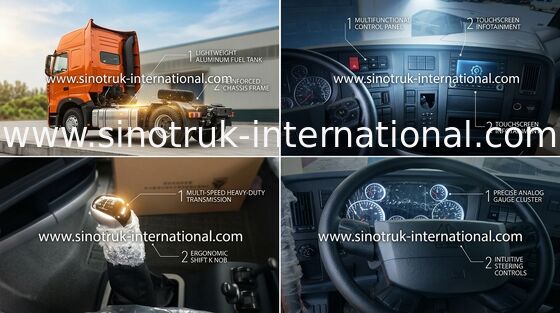 Linke Hand gefahrener Traktor und halb Anhänger Hochleistungs-LKW-Euro II Howo