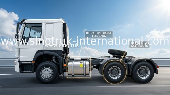 Traktor-LKW Lhd 10Wheels 400Hp 6 Sinotruk Howo × 4 HW76 weiß
