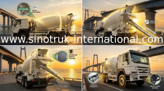HOWO SINOTRUK Betonmischer 10CBM 371HP 6X4 LHD Stabil und effizient