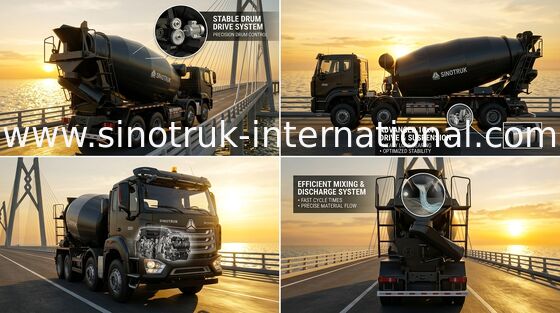 NEW HOWO HOHAN SINOTRUK Betonmischfahrzeug Schwarz 10CBM 380HP 8X4 RHD