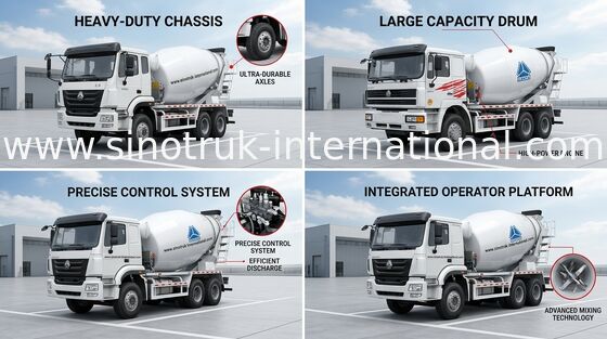 Trommeln Sie Pumpen-Beton-LKW des Anhänger-Mischer-10CBM 290HP 6X4 RHD