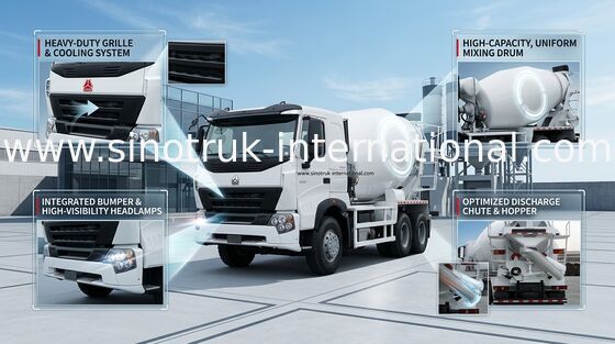 Pumpen-konkreter LKW 10CBM 371HP 6X4 LHD der Mischer-Ausrüstungs-A7